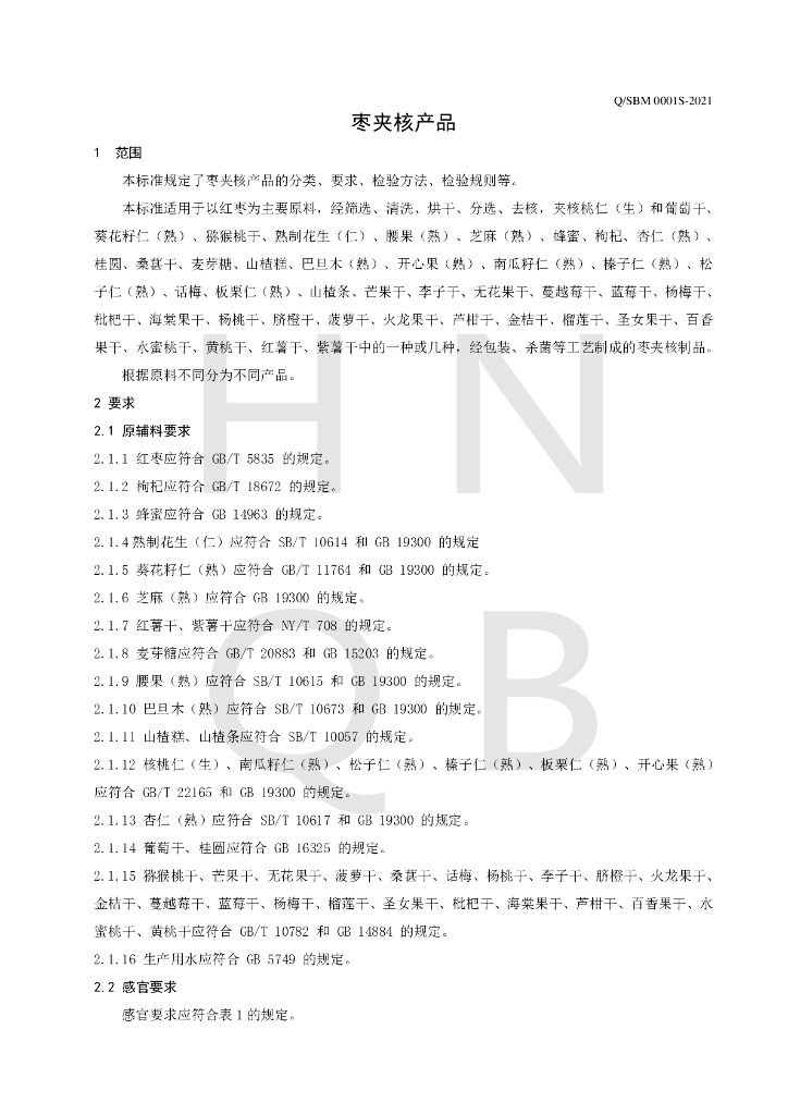 Q/SBM 0001S-2021 标准预览