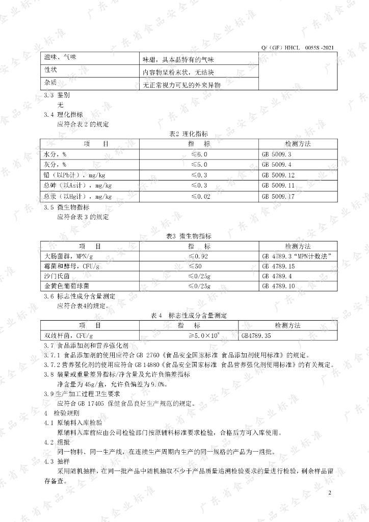 Q/（GF）HHCL 0055S-2021 标准预览