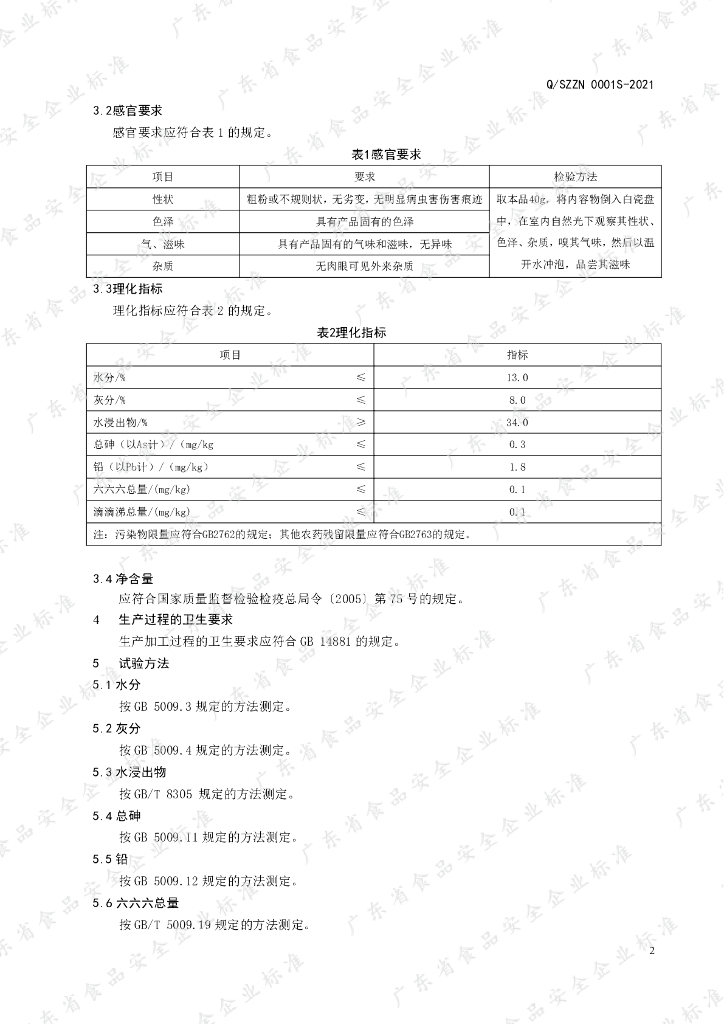 Q/SZZN 0001S-2021 标准预览
