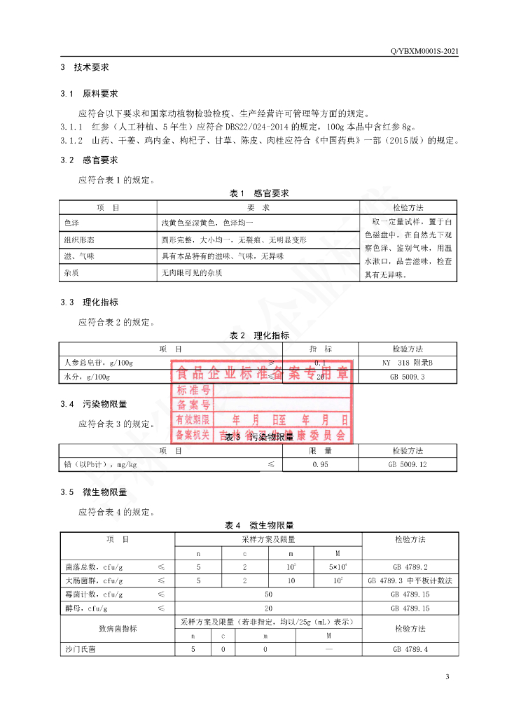 Q/YBXM 0001S-2021 标准预览
