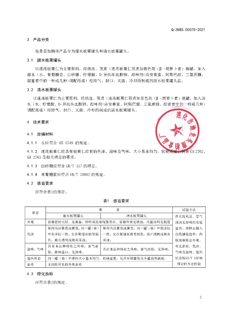 Q/ZKBS 0007S-2021 标准预览