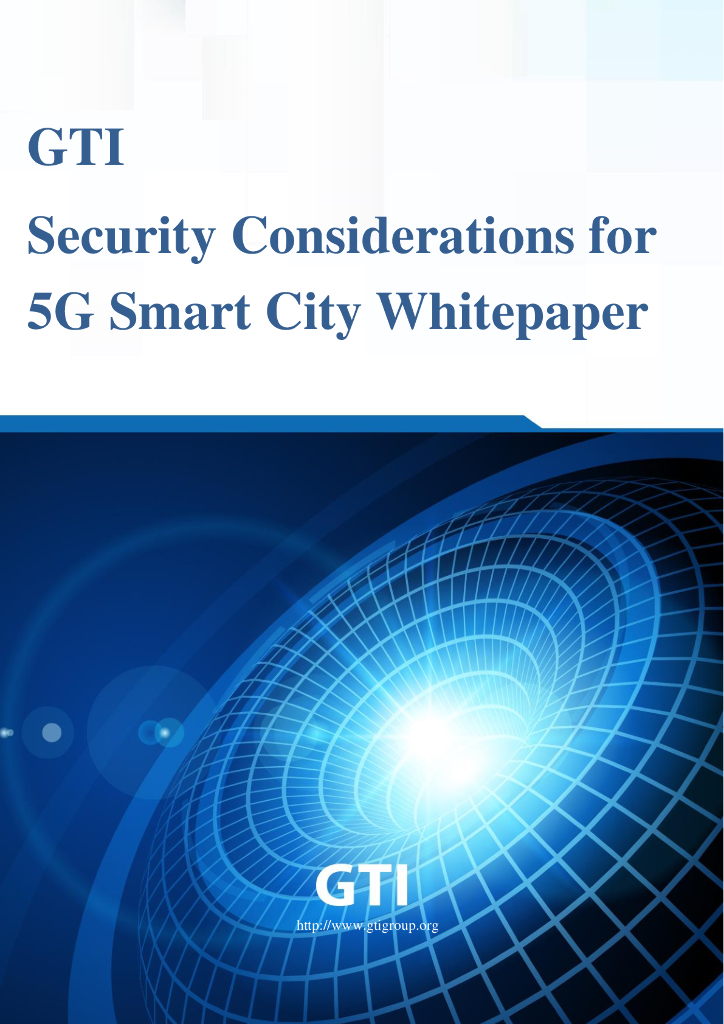 GTI：Security Considerations for 5G Smart City Whitepaper