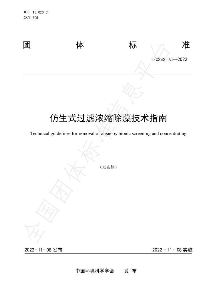 T/CSES 75-2022 标准预览