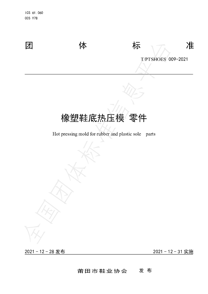 T/PTSHOES 009-2021 标准预览