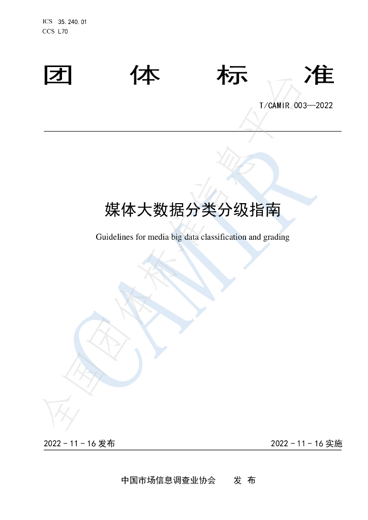 T/CAMIR 003-2022 标准预览