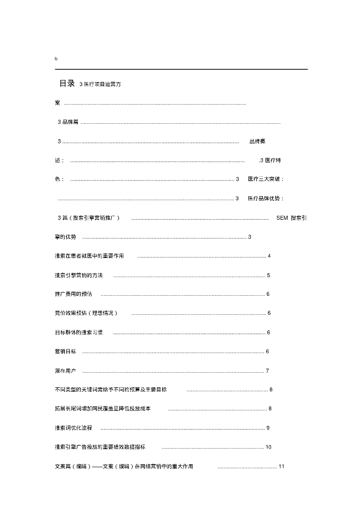 医疗项目运营方案