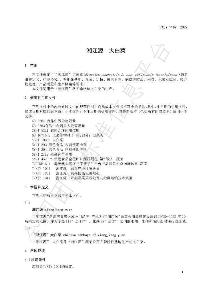T/XJY 1109-2022 标准预览