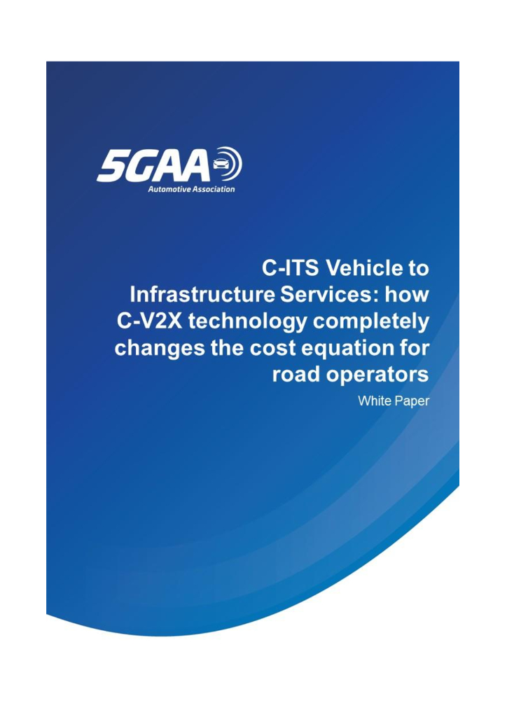 5GAA releases White Paper on C-V2X Conclusions based on Evaluation of Available Architectural Options