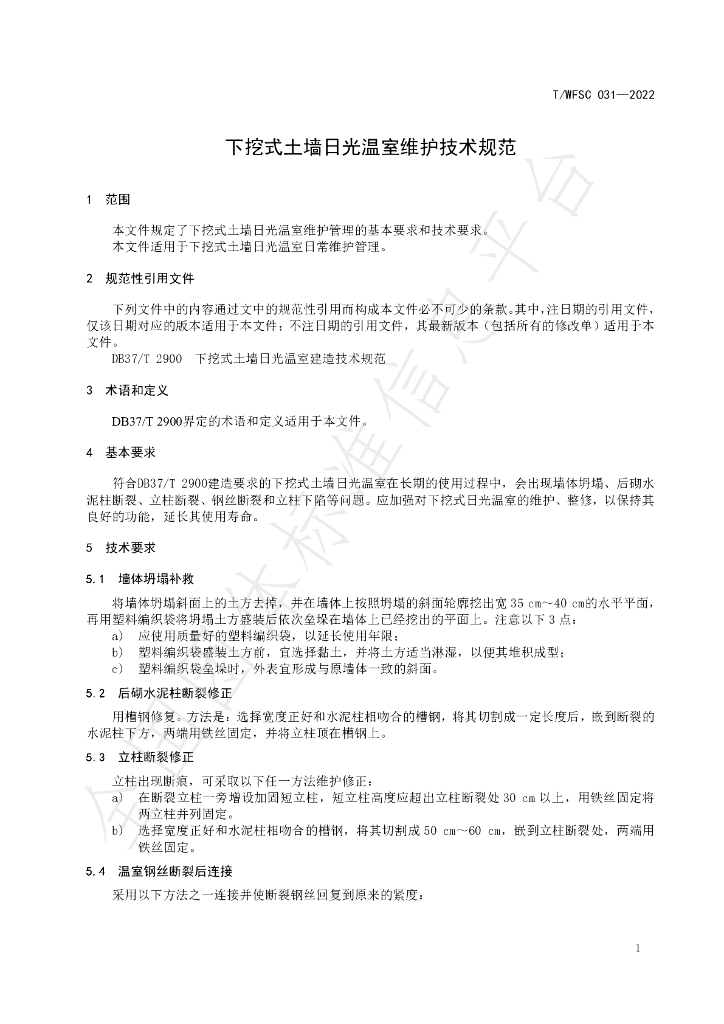 T/WFSC 031-2022 标准预览