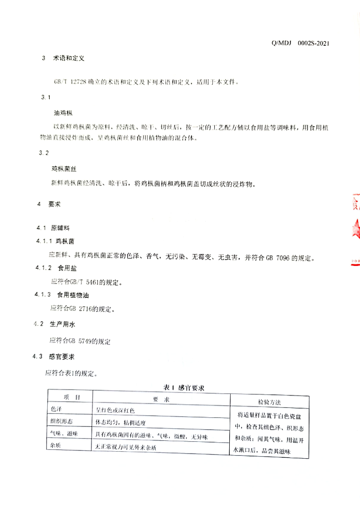 Q/MDJ 0002S-2021 标准预览