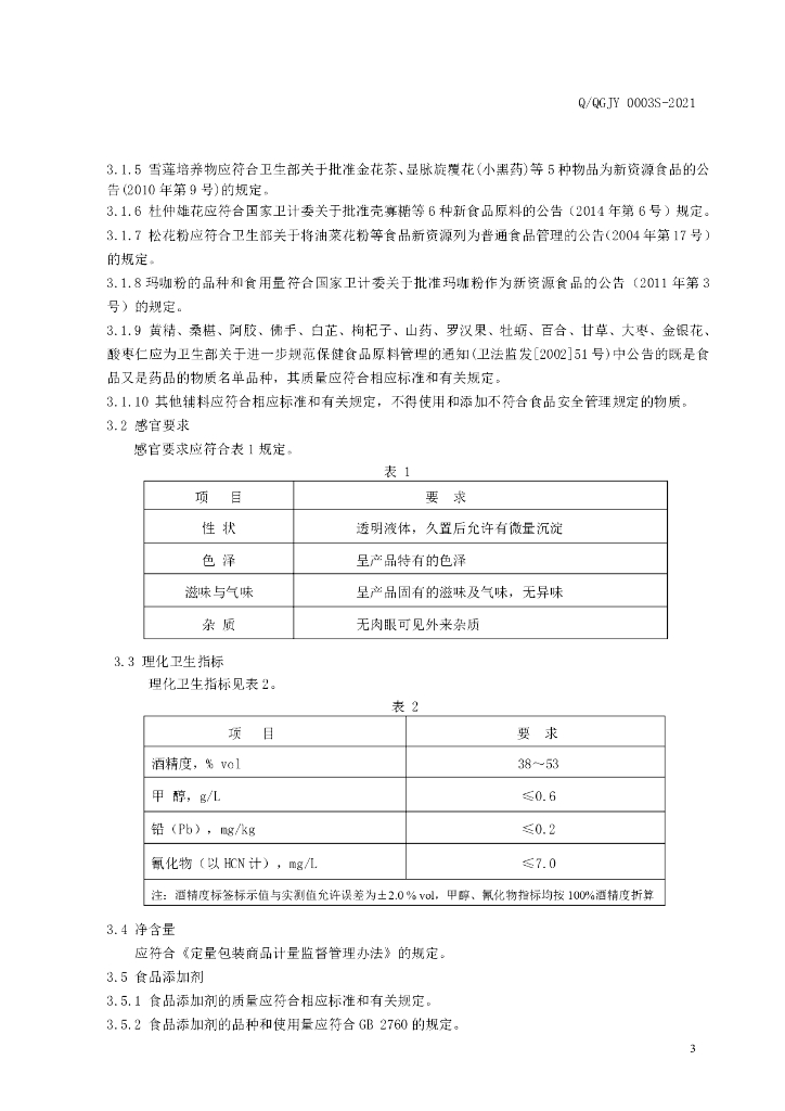 Q/QGJY 0003S-2021 标准预览