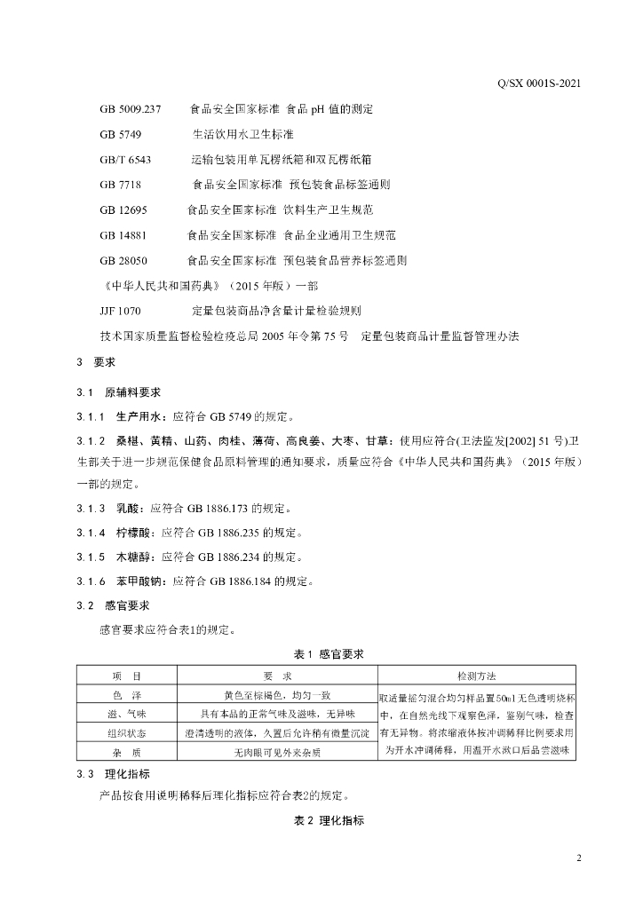 Q/SX 0001S-2021 标准预览