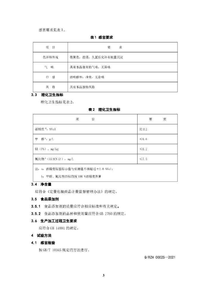 Q/RZH 0002S-2021 标准预览
