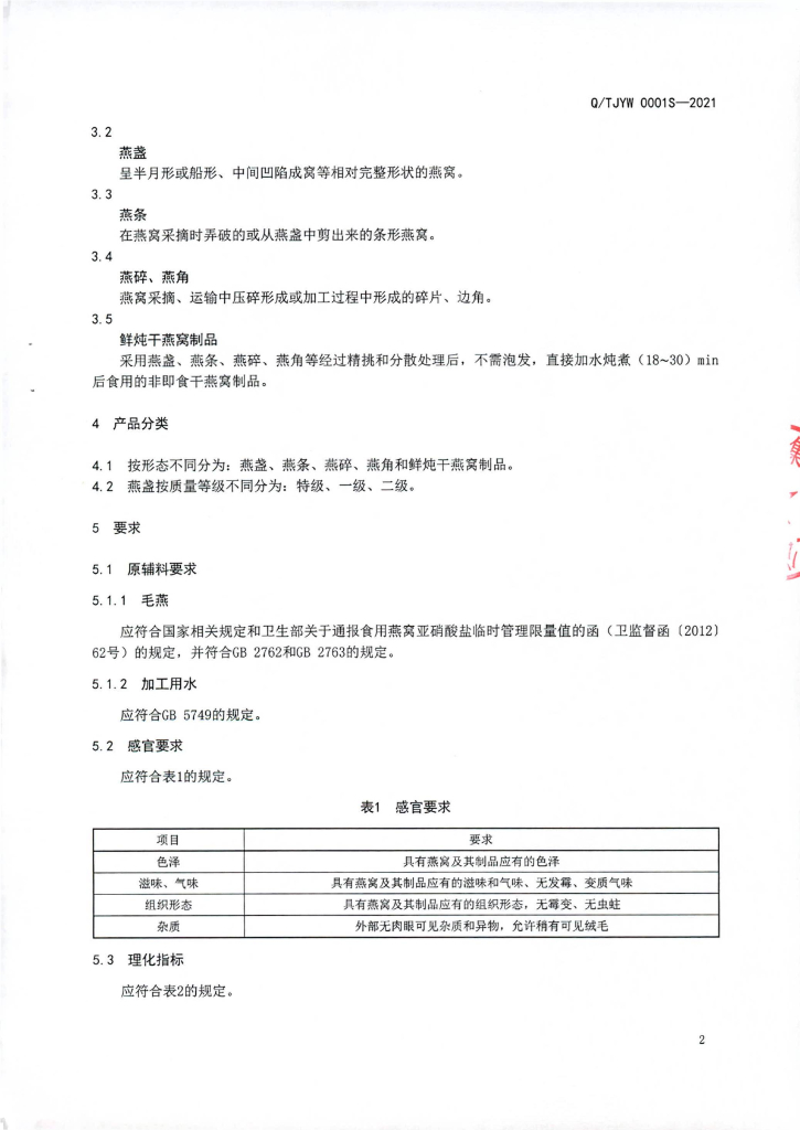 Q/TJYW 0001S-2021 标准预览