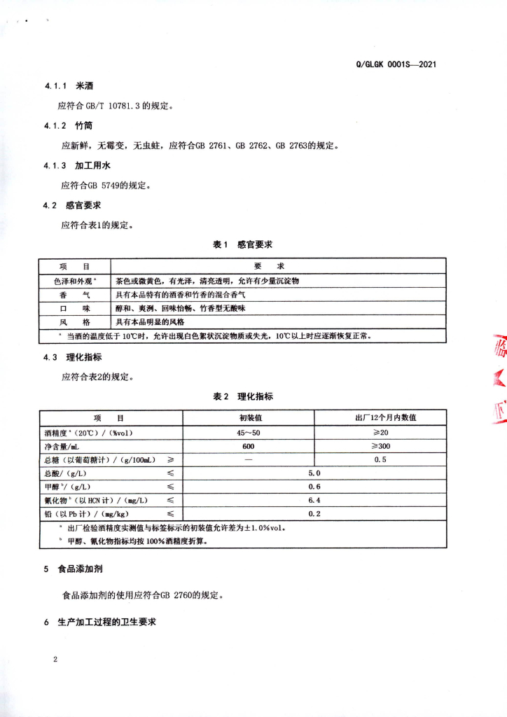 Q/GLGK 0001S-2021 标准预览