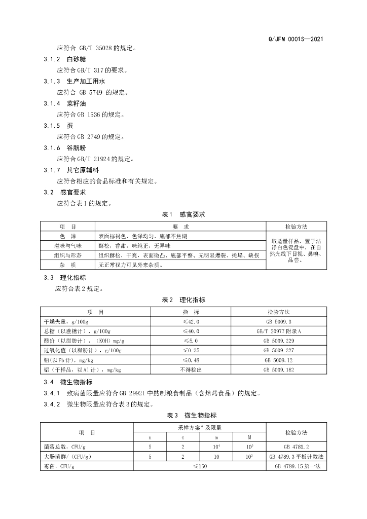 Q/JFM 0001S-2021 标准预览