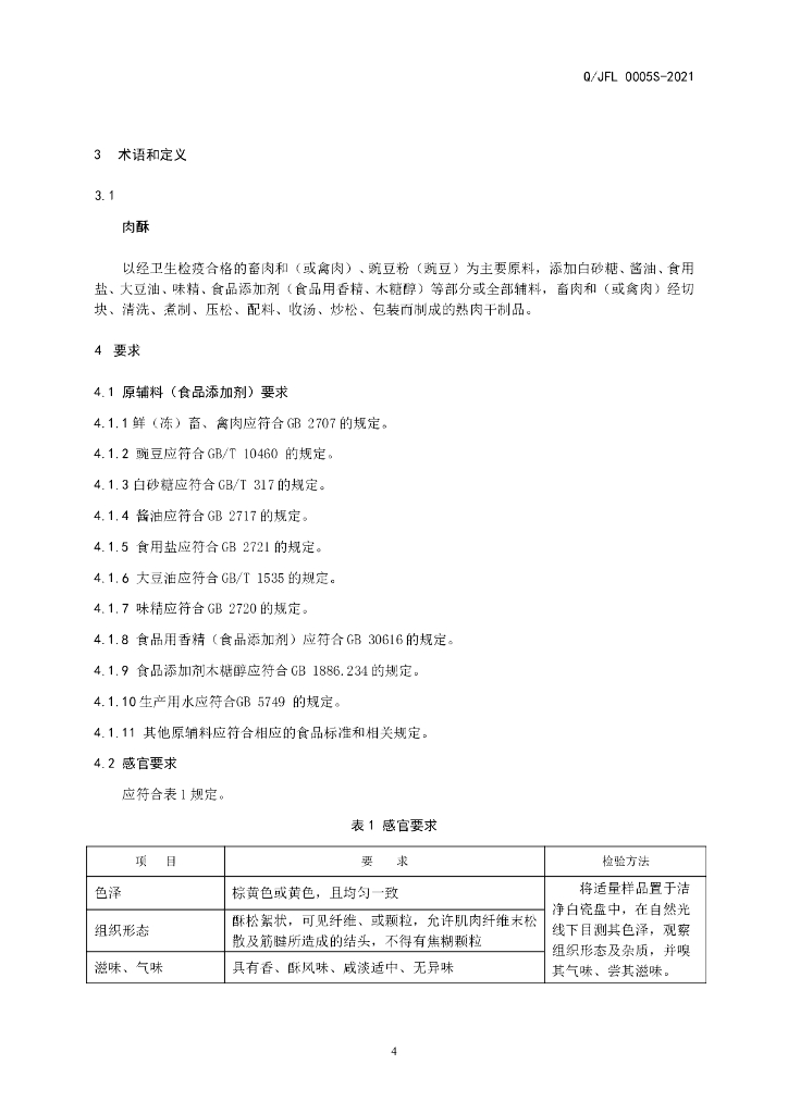 Q/JFL 0005S-2021 标准预览