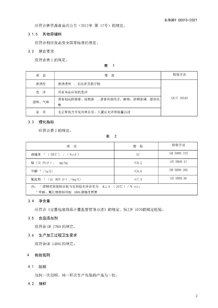 Q/BCBY 0001S-2021 标准预览