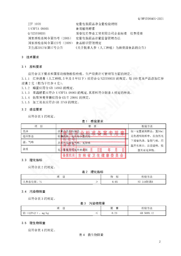 Q/HFSY 0046S-2021 标准预览
