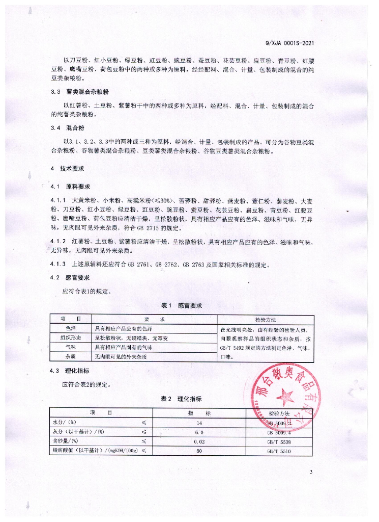 Q/XJA 0002S-2021 标准预览