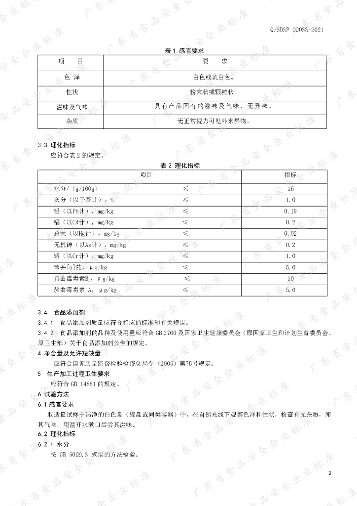 Q/SDSP 0003S-2021 标准预览