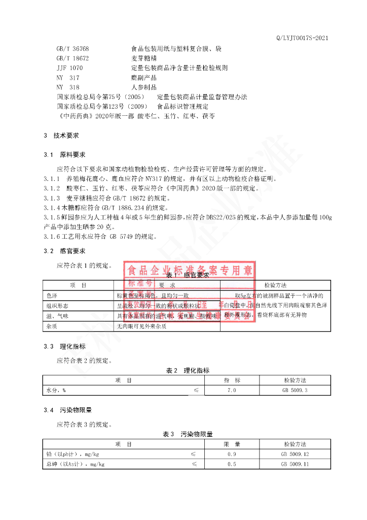 Q/LYJT 0017S-2021 标准预览