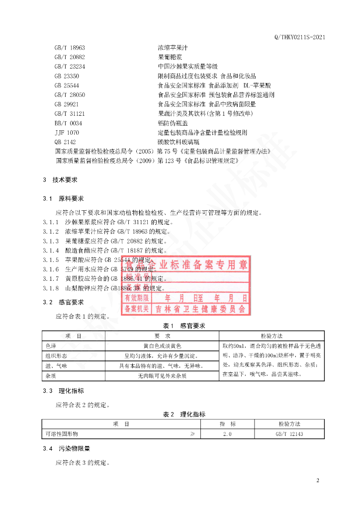 Q/THKY 0211S-2021 标准预览