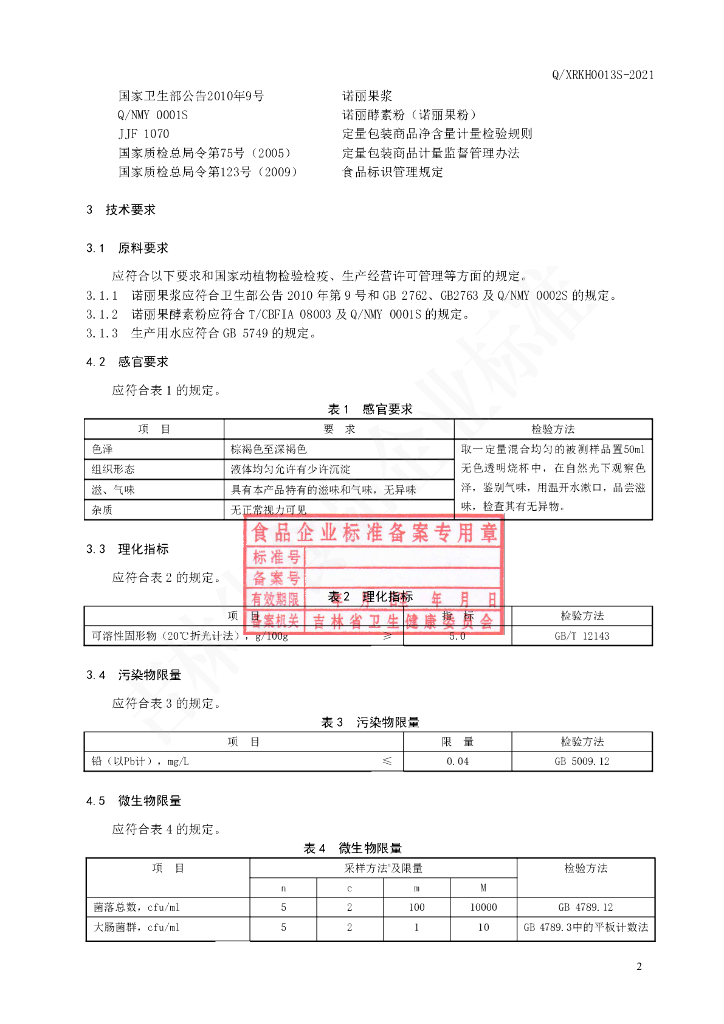 Q/XRKH 0013S-2021 标准预览