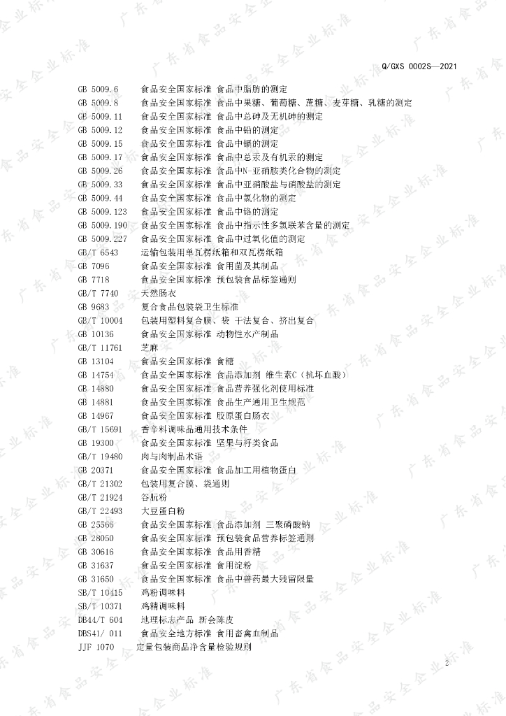 Q/GXS 0002S-2021 标准预览