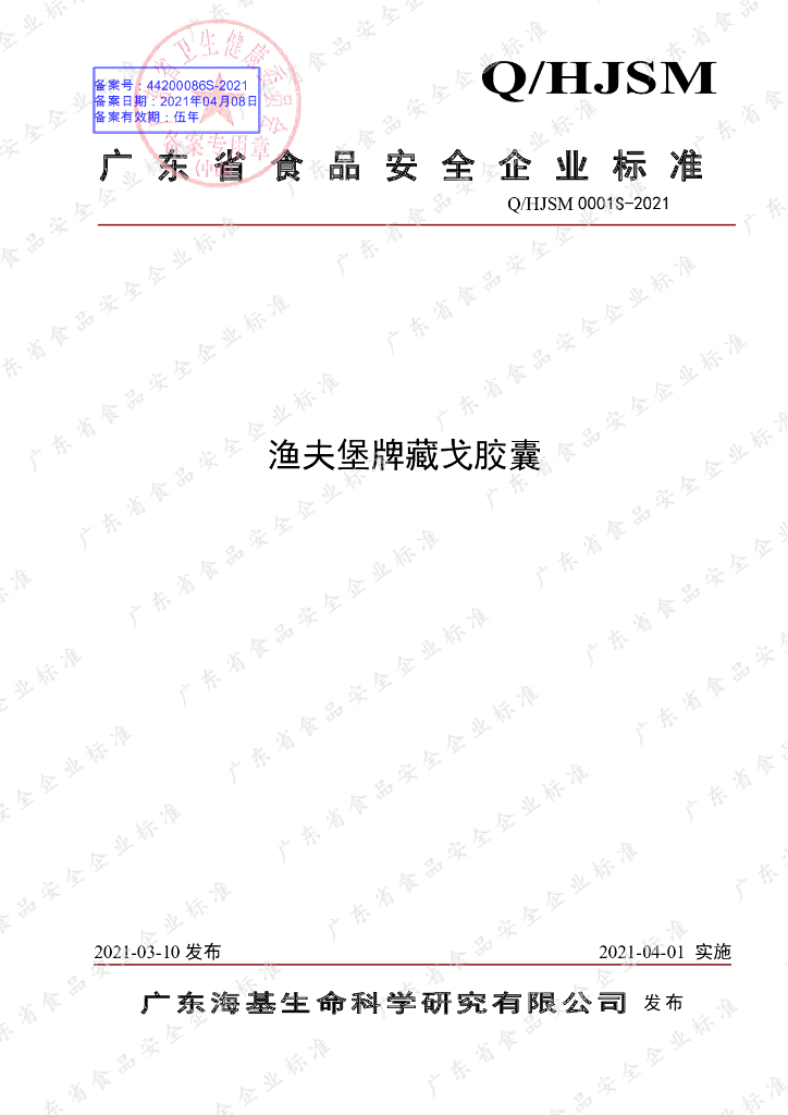 Q/HJSM 0001S-2021 标准预览
