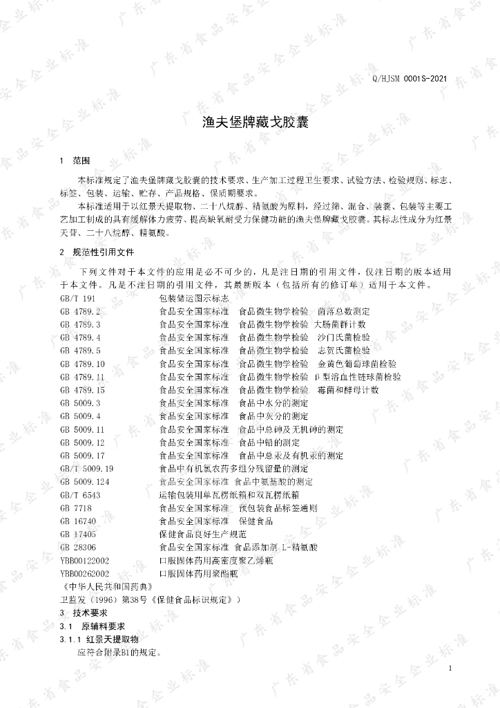 Q/HJSM 0001S-2021 标准预览