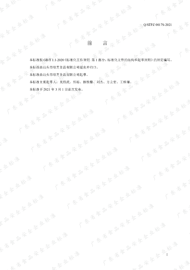 Q/STPZ 0017S-2021 标准预览
