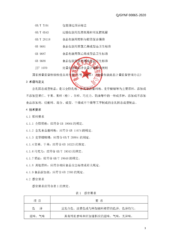 Q/GYNF 0006S-2020 标准预览