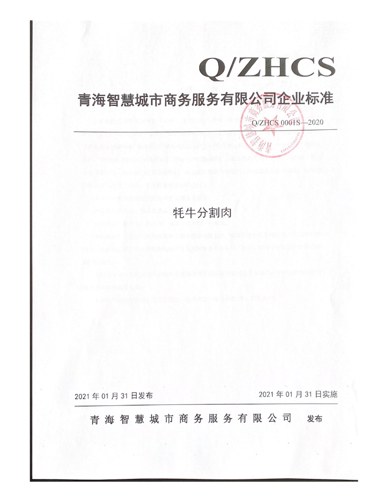 Q/ZHCS 0001S-2020 标准预览