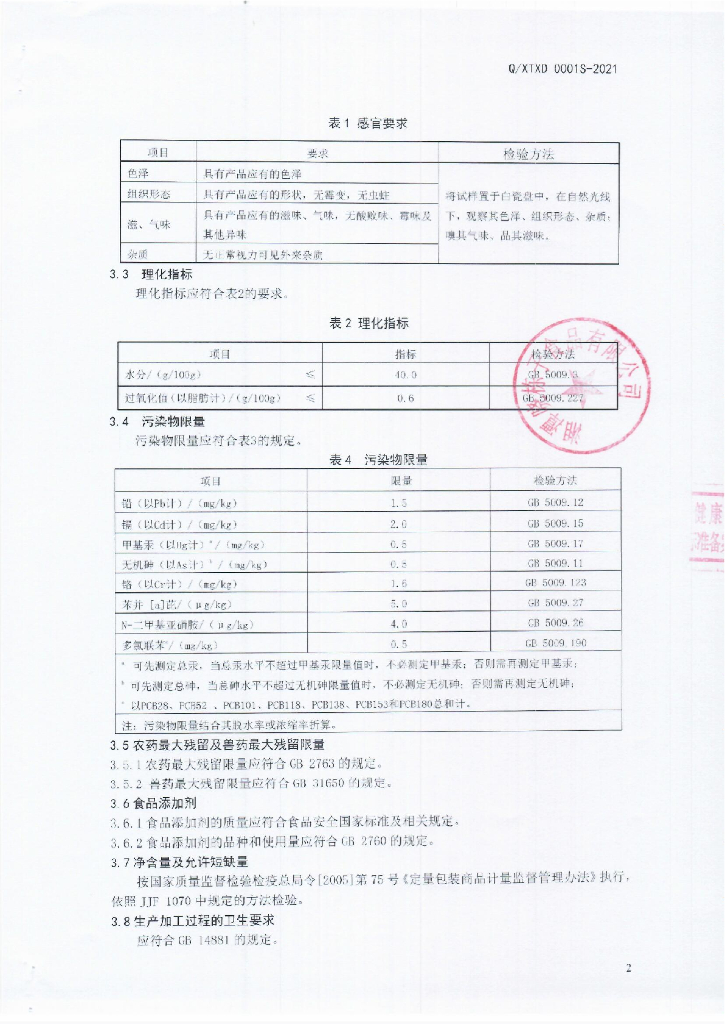 Q/XTXD 0001S-2021 标准预览