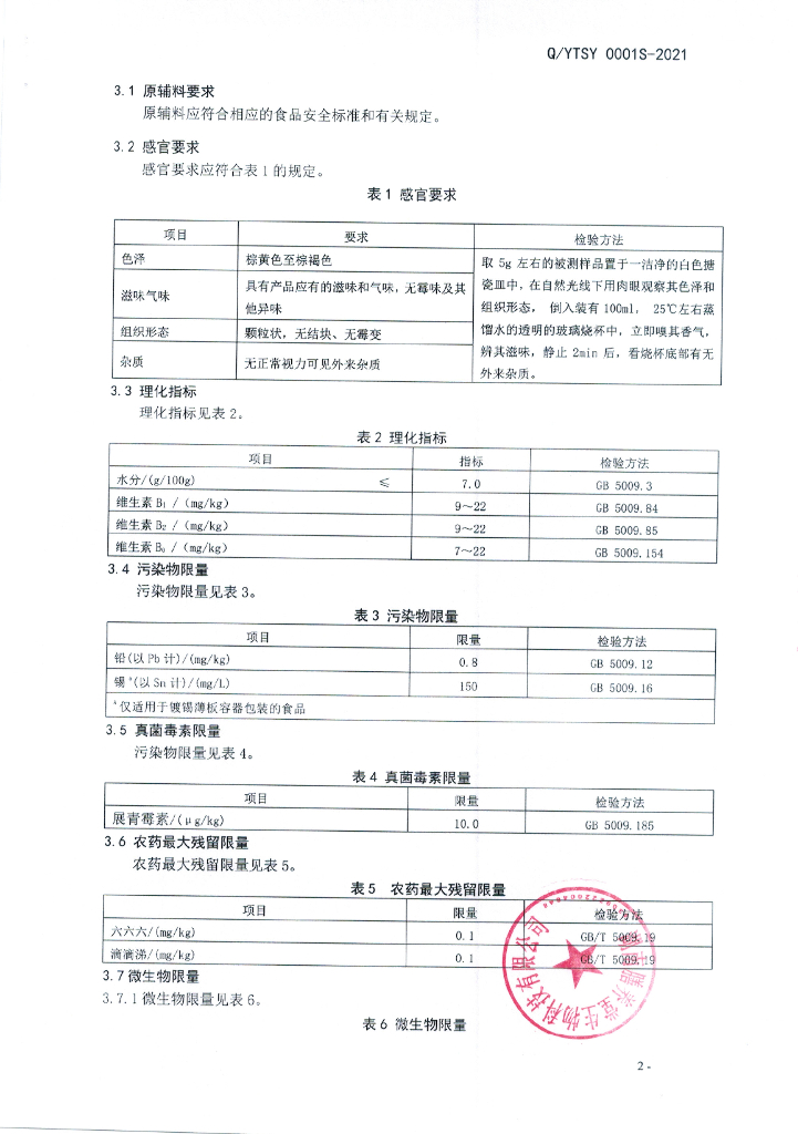 Q/YTSY 0001S-2021 标准预览