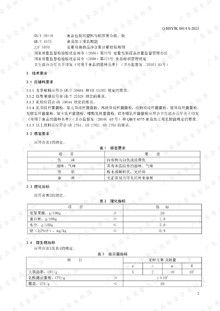 Q/HSYJK 0014S-2021 标准预览