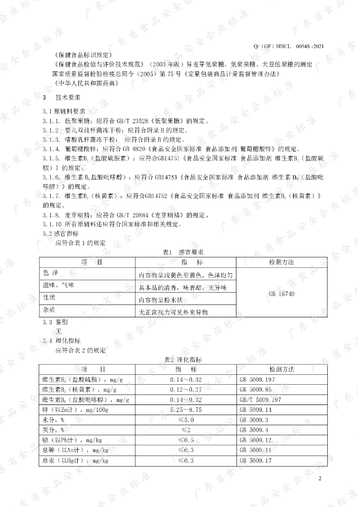 Q/（GF）HHCL 0054S-2021 标准预览