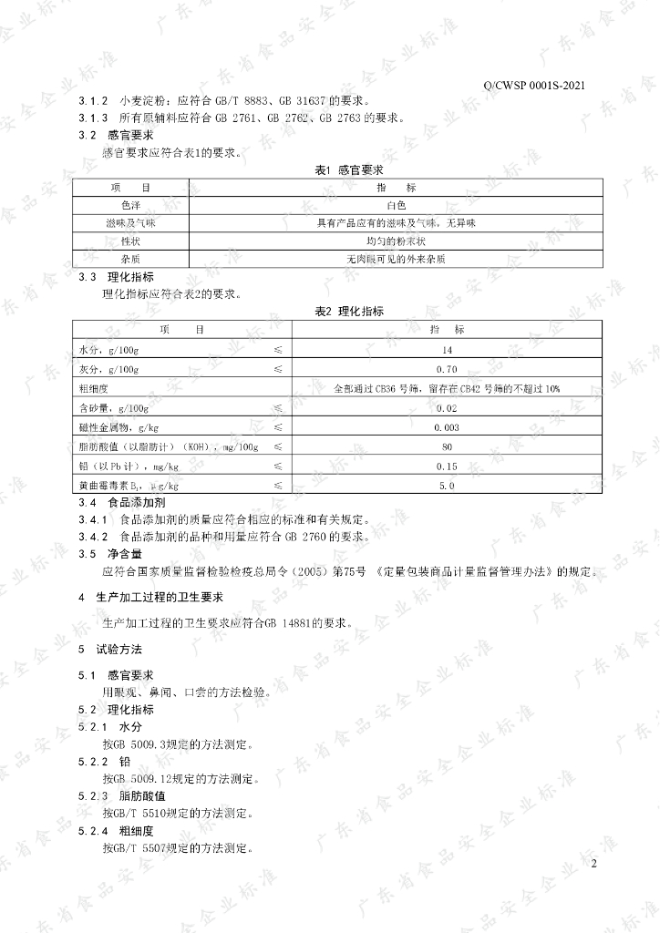 Q/CWSP 0001S-2021 标准预览