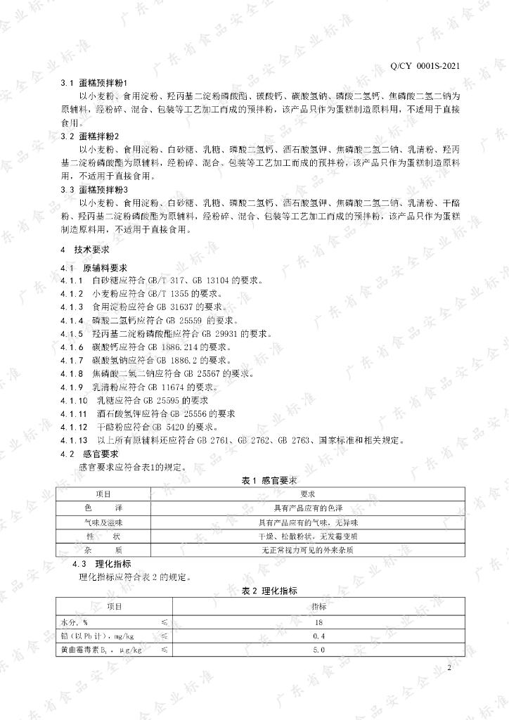 Q/CY 0001S-2021 标准预览