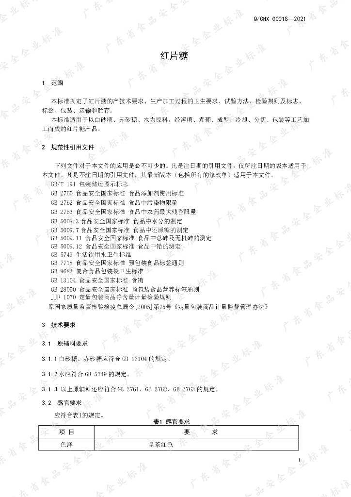 Q/CHX 0001S-2020 标准预览