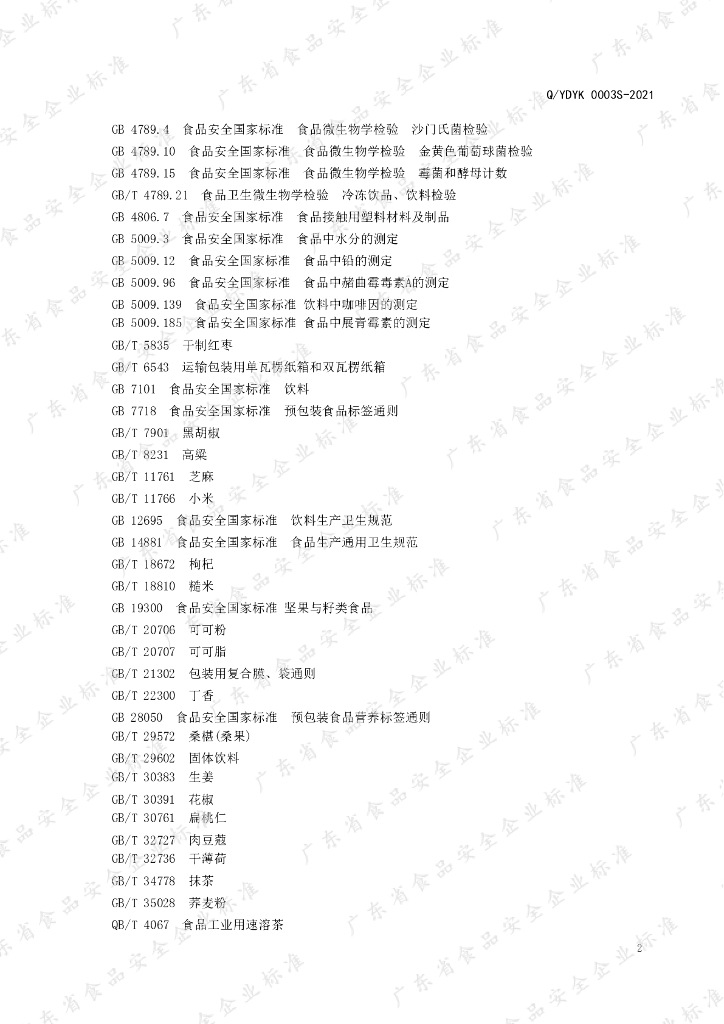 Q/YDYK 0003S-2021 标准预览