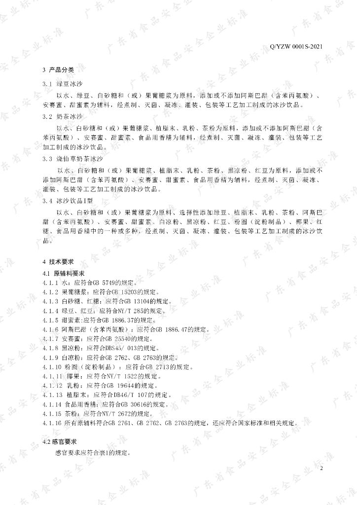 Q/YZW 0001S-2021 标准预览