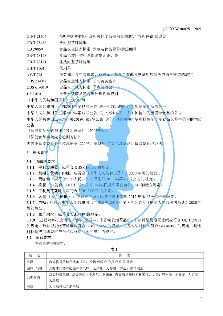 Q/SCYSW 0002S-2021 标准预览