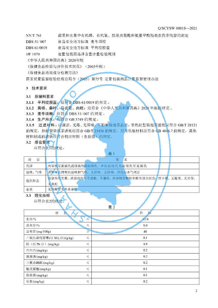 Q/SCYSW 0001S-2021 标准预览