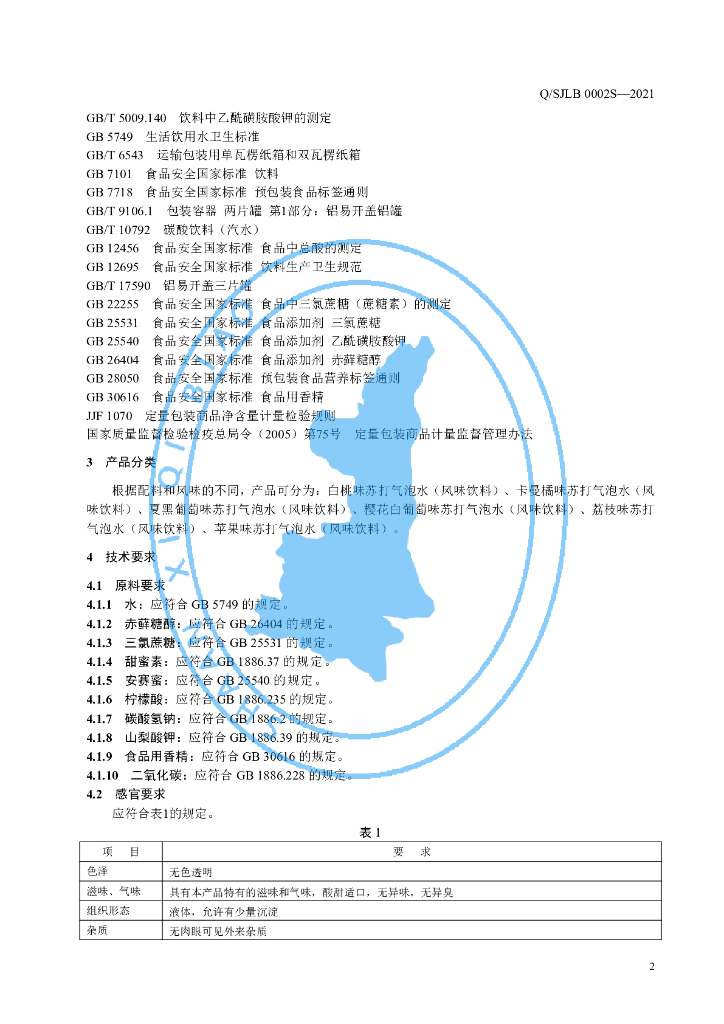 Q/SJLB 0002S-2021 标准预览