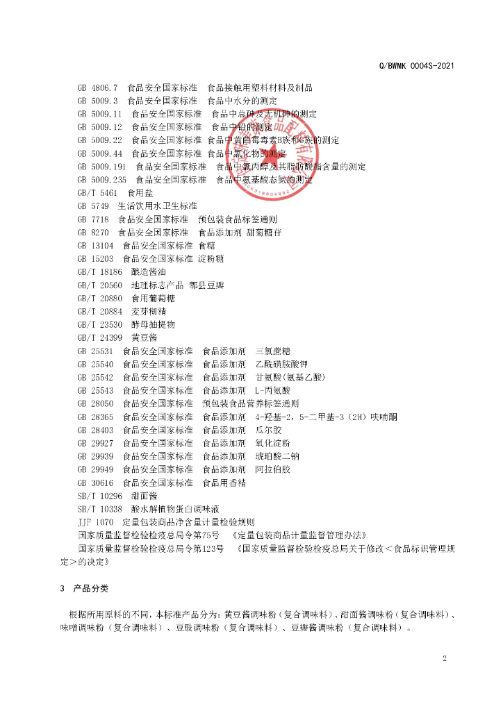 Q/BWMK 0004S-2021 标准预览