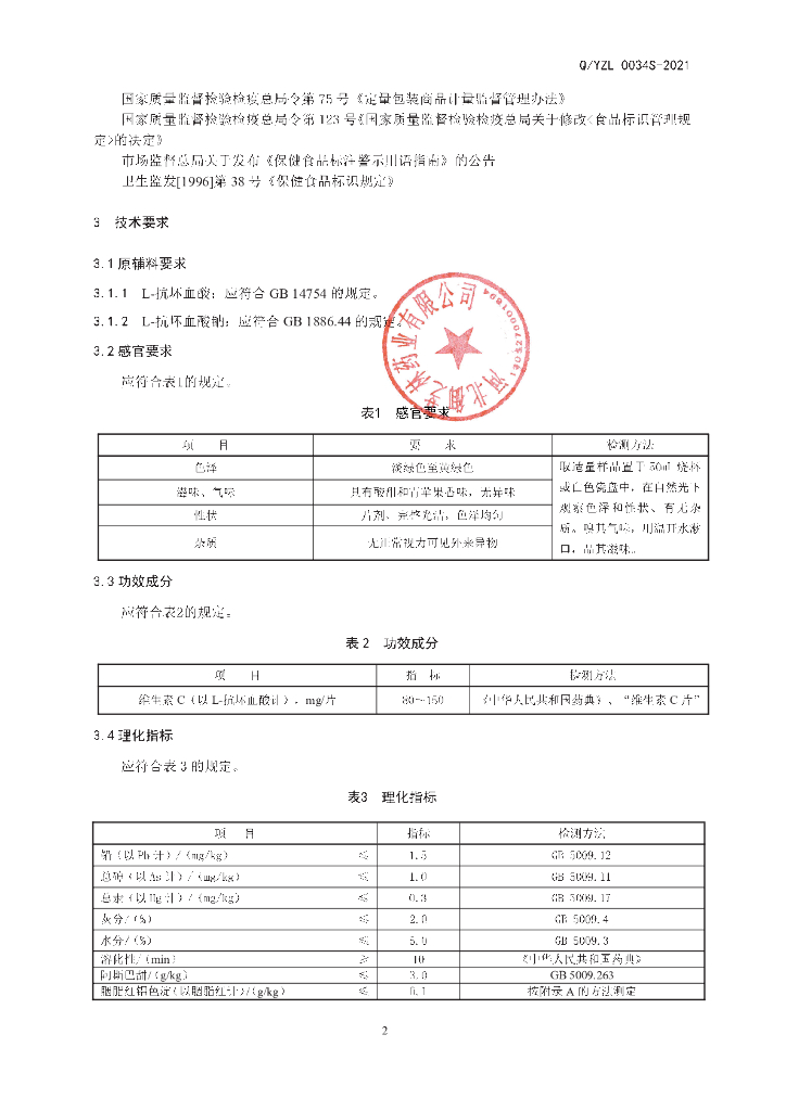 Q/YZL 0034S-2021 标准预览