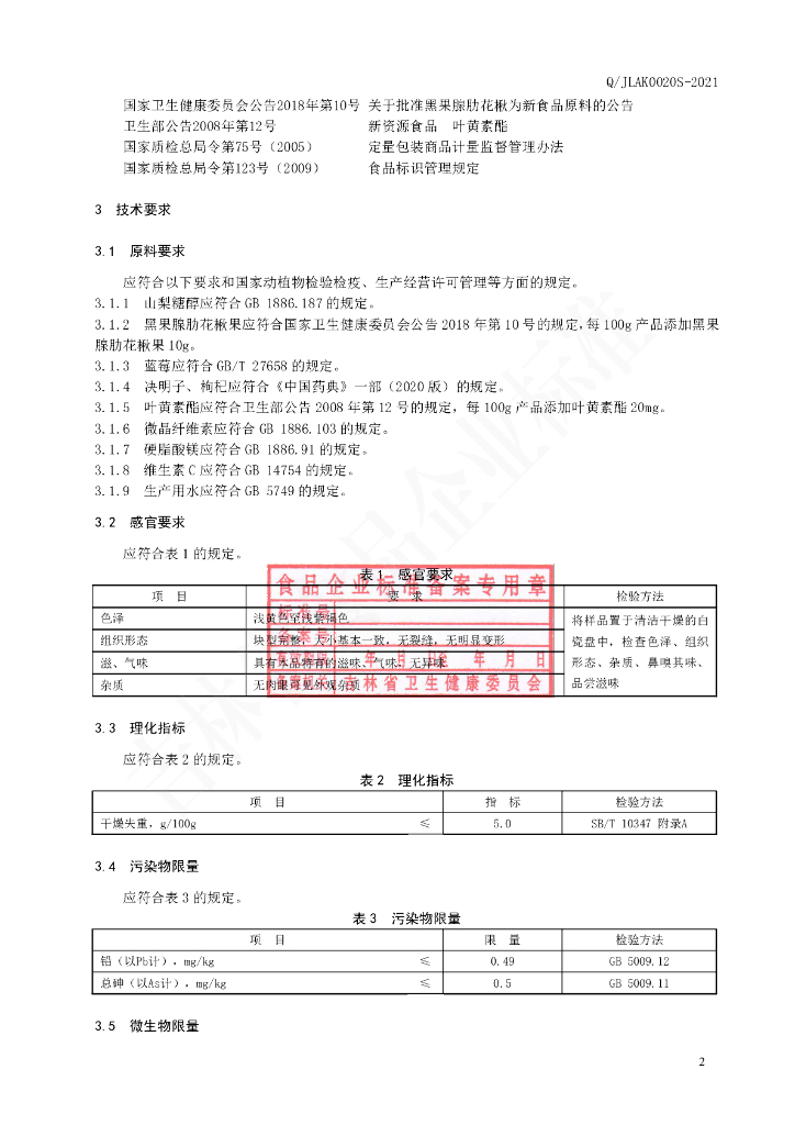 Q/JLAK 0020S-2021 标准预览