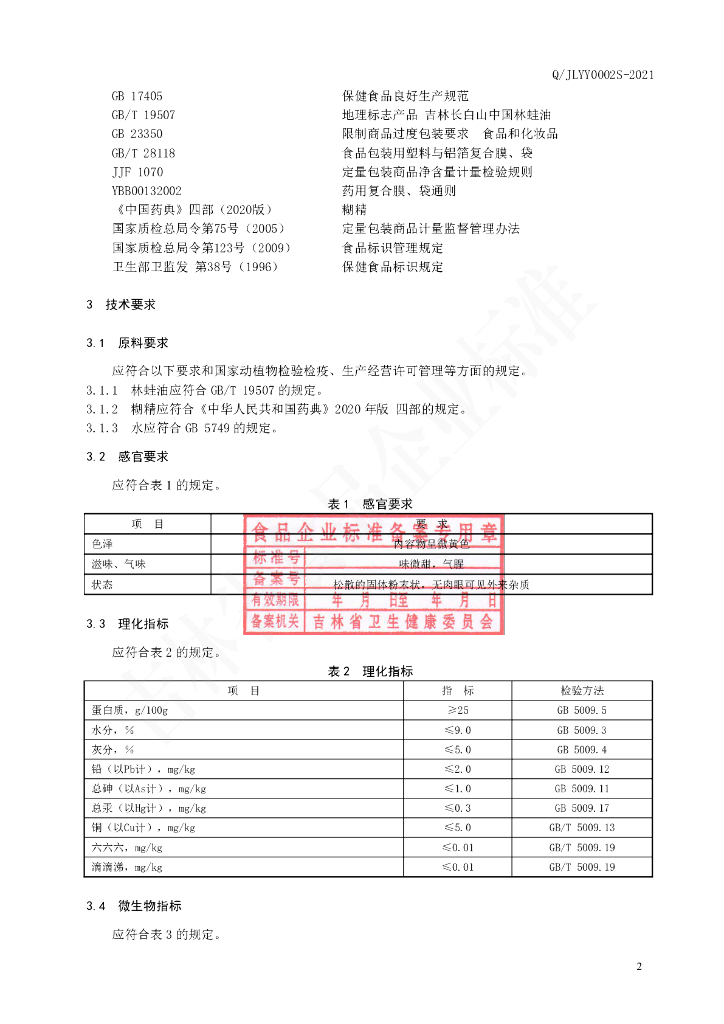 Q/JLYY 0002S-2021 标准预览